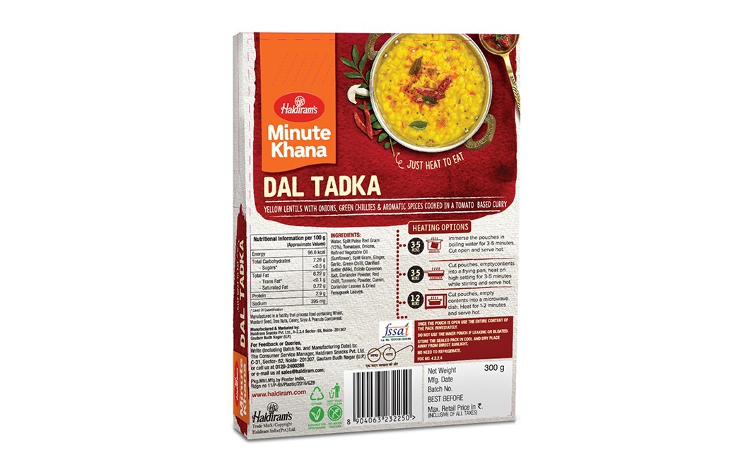 Haldiram's Minute Khana Dal Tadka    Pack  300 grams